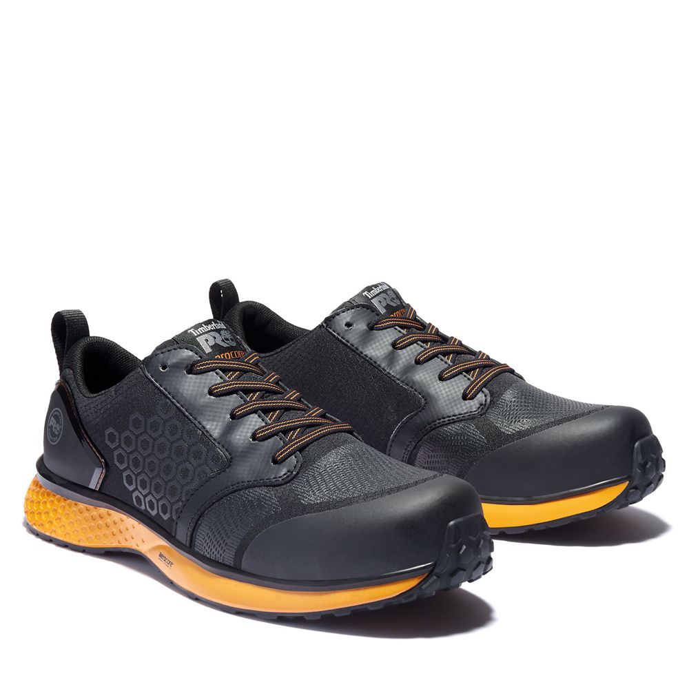 Zapatos De Seguridad Timberland Hombre Pro® Reaxion Comp Toe Negras/Naranjas - Chile PWZ-865972